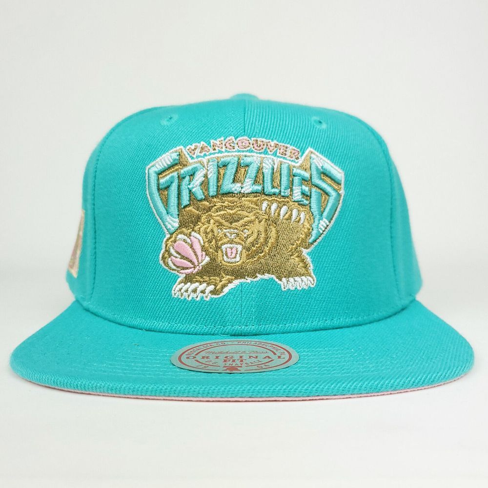 Vancouver Grizzlies Mitchell & Ness Snapback Hat Cap 3D Logo Side Logo Teal NWT - Picture 2 of 8